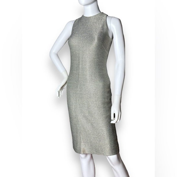 Akris Structured Metallic Techno Weave Sheath Dress - Picture 7 of 13